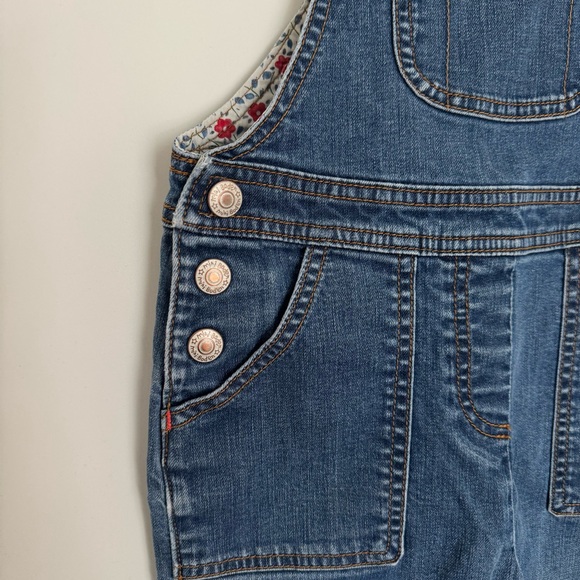 Mini Boden Girls 7-8Y Denim Overalls Medium Wash Stretch Pockets - Picture 5 of 10